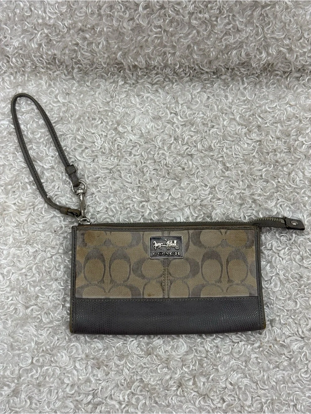 Coach Signature Canvas Wristlet Wallet